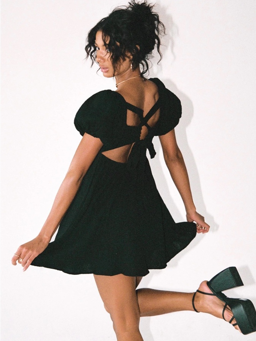Princess Polly Let's Dance Mini Dress Black Size 4